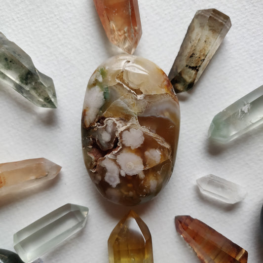 Flower Agate Palm Stone (#53) - Simply Affinity