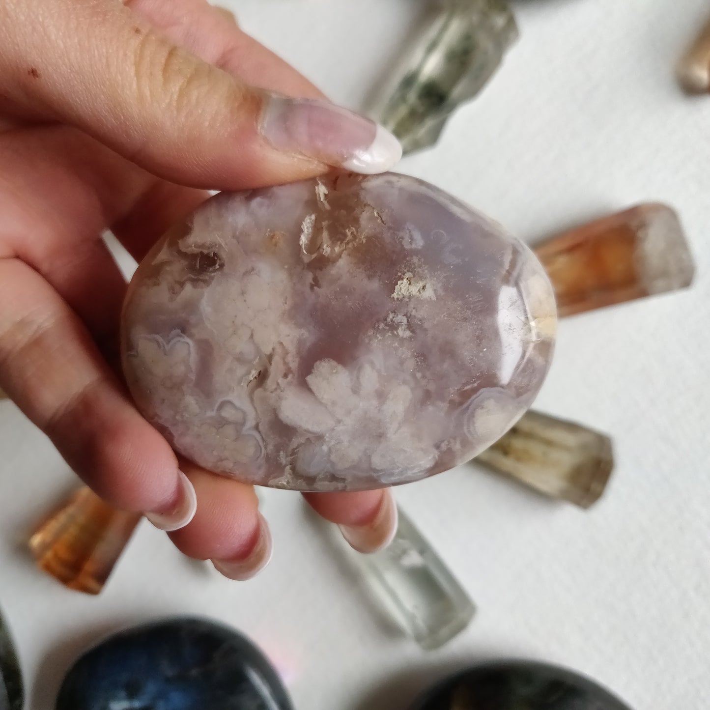 Flower Agate Palm Stone (#54) - Simply Affinity