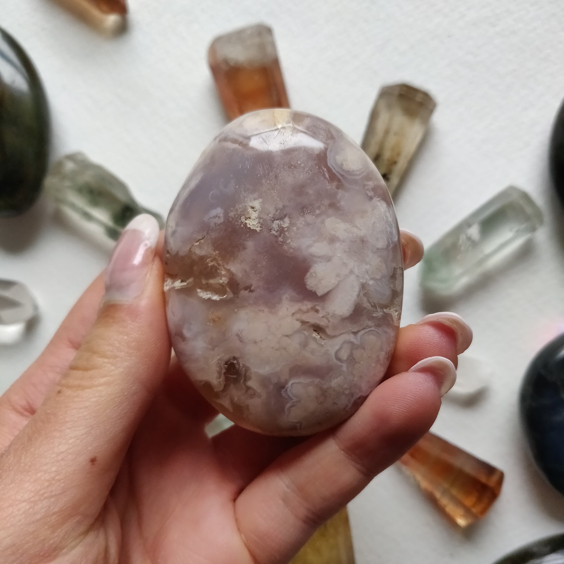 Flower Agate Palm Stone (#54) - Simply Affinity