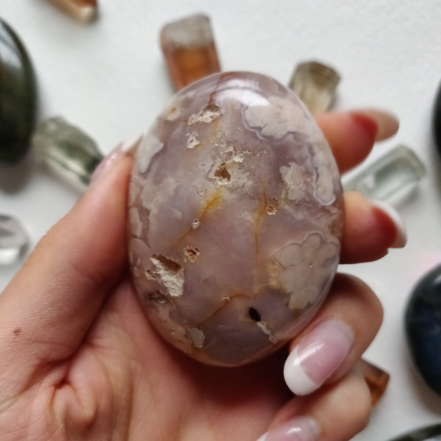Flower Agate Palm Stone (#54) - Simply Affinity