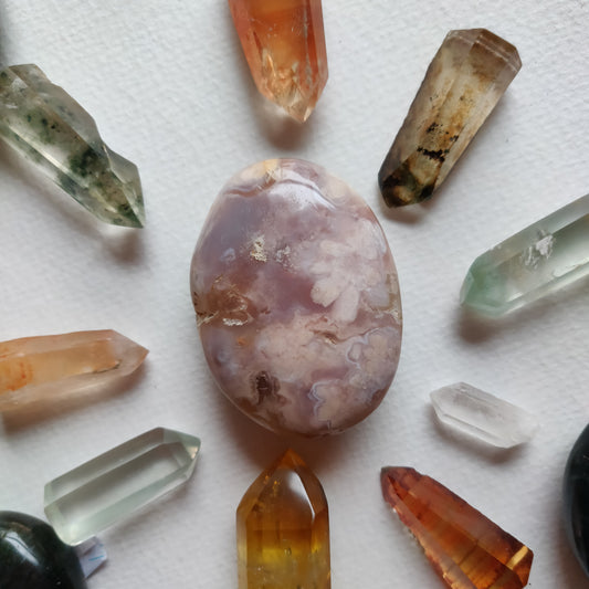 Flower Agate Palm Stone (#54) - Simply Affinity