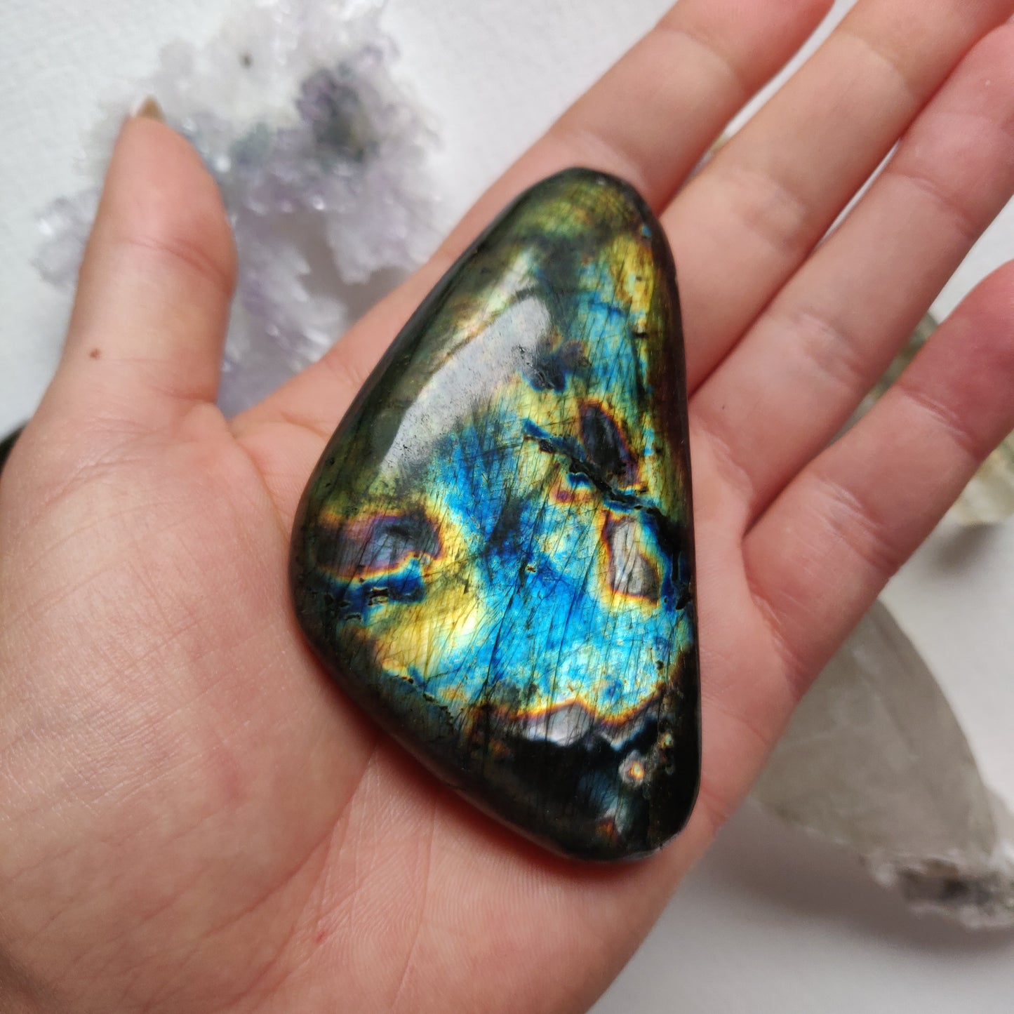 Labradorite Palm Stone (#266) - Simply Affinity