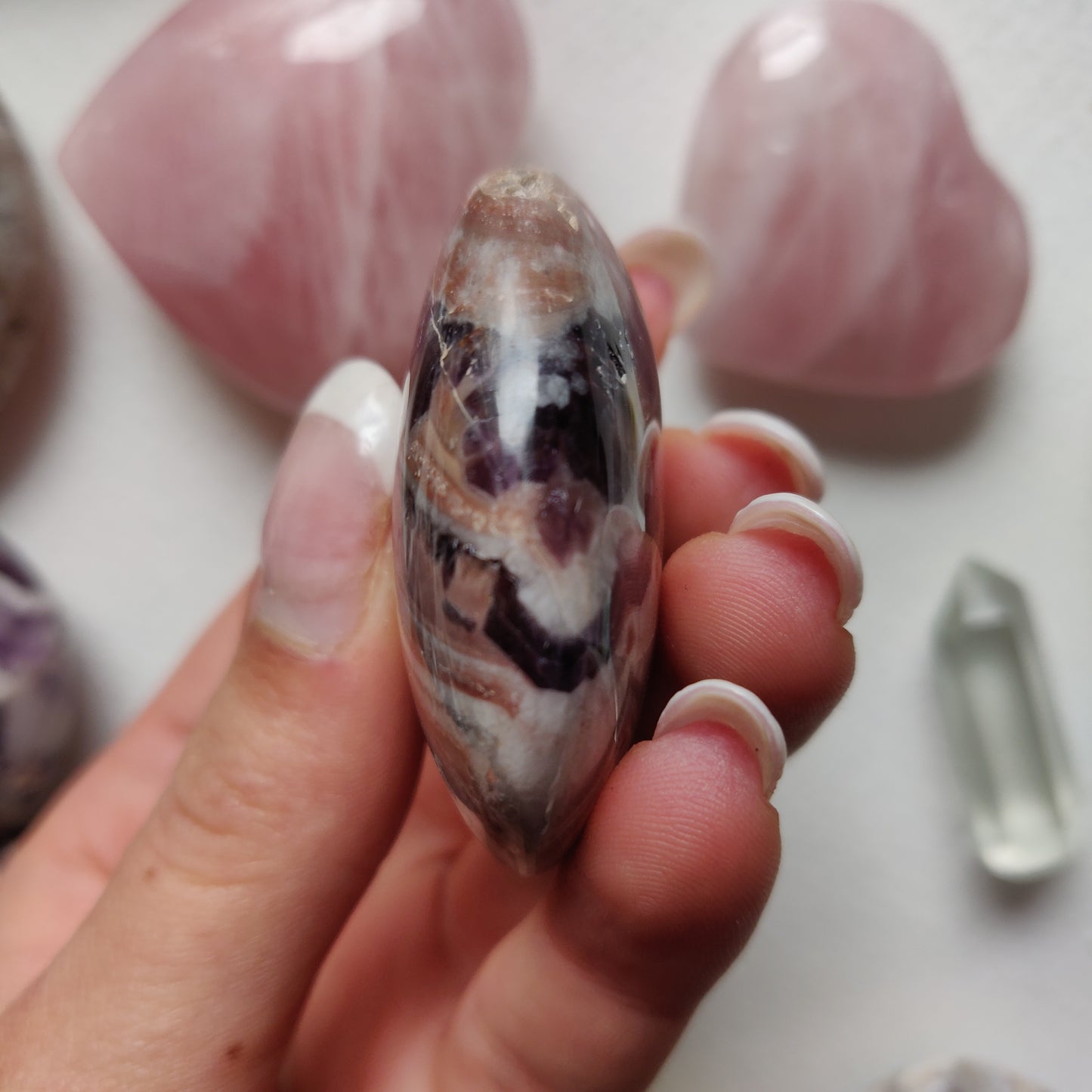 Chevron Amethyst Palm Stone (#11) - Simply Affinity