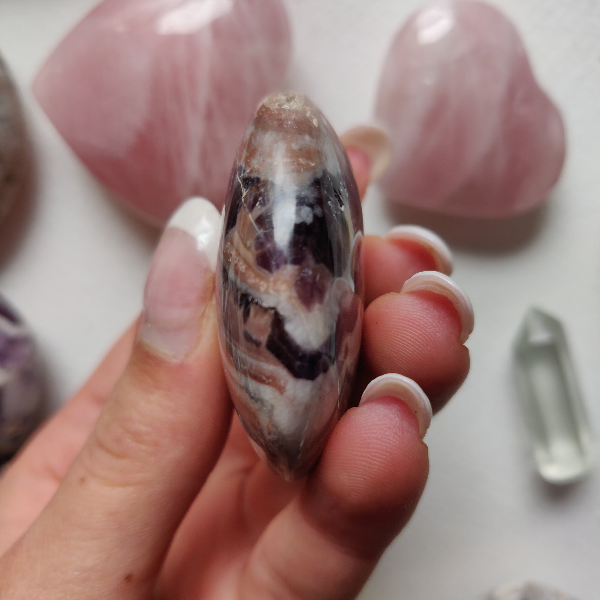 Chevron Amethyst Palm Stone (#11) - Simply Affinity