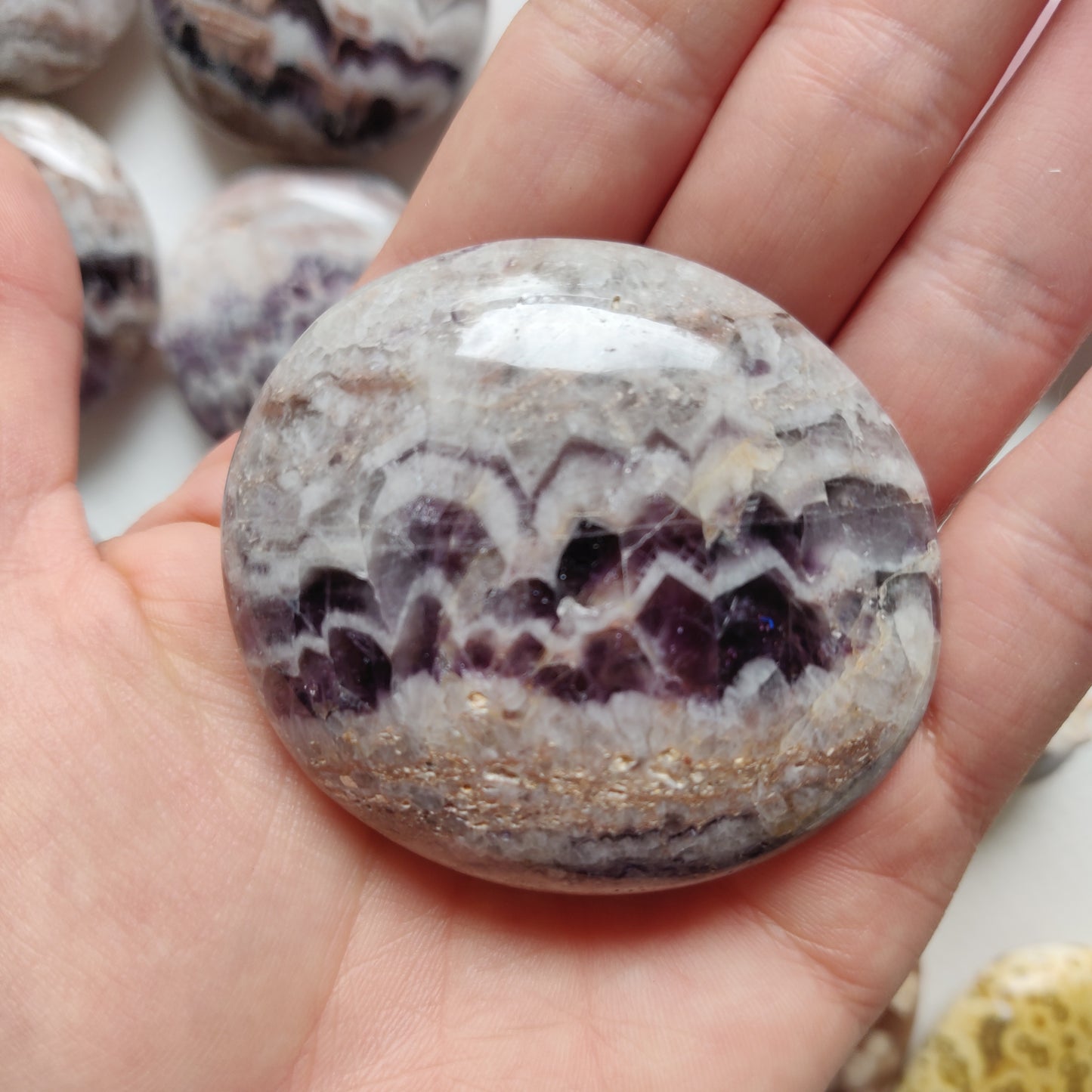 Chevron Amethyst Palm Stone (#12) - Simply Affinity