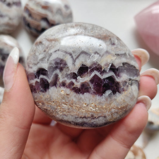 Chevron Amethyst Palm Stone (#12) - Simply Affinity