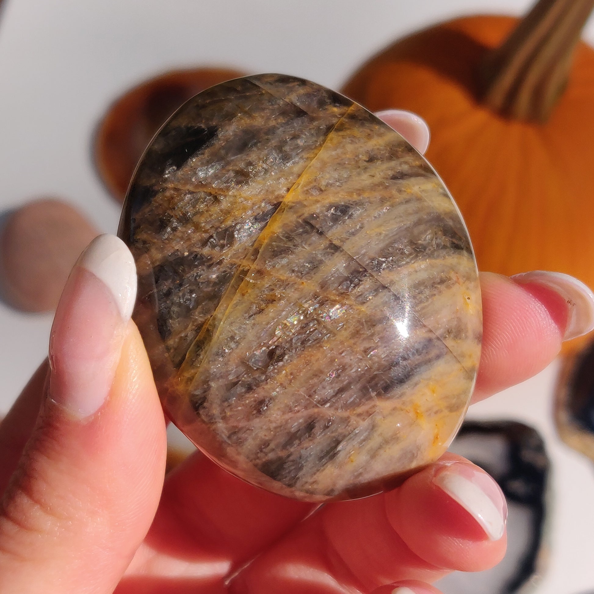Black Moonstone Palm Stone (#25) - Simply Affinity