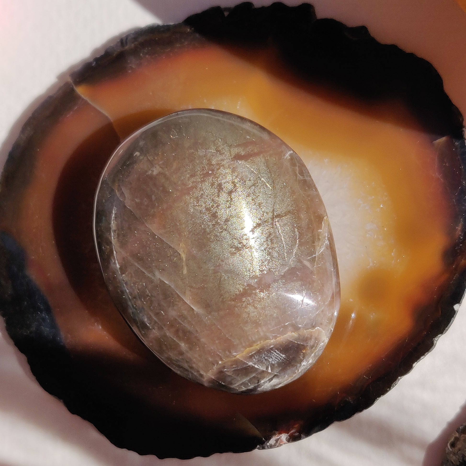 Black Moonstone Palm Stone, Flashy Black Moonstone (#29) - Simply Affinity