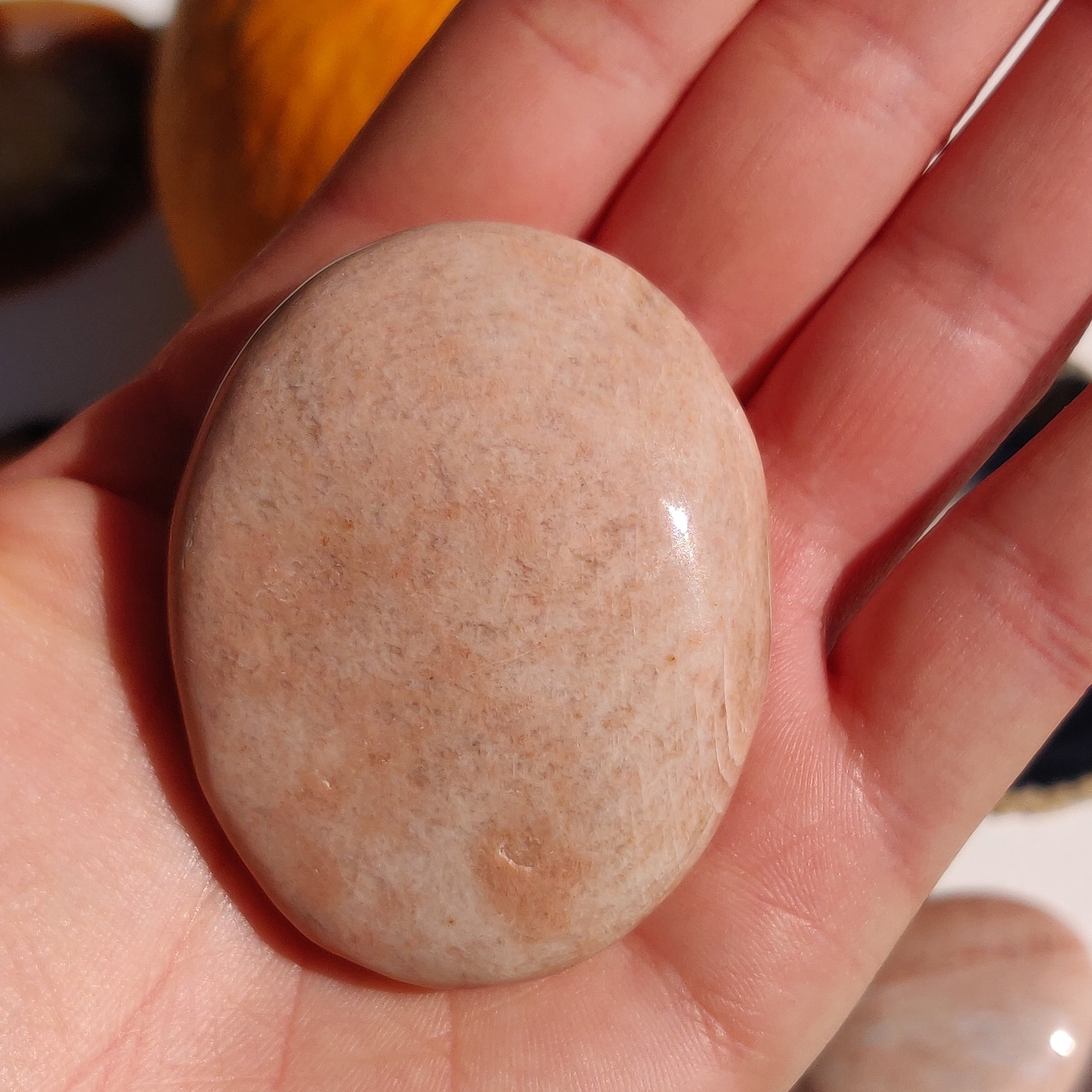 Peach Moonstone Palm Stone (#4) - Simply Affinity