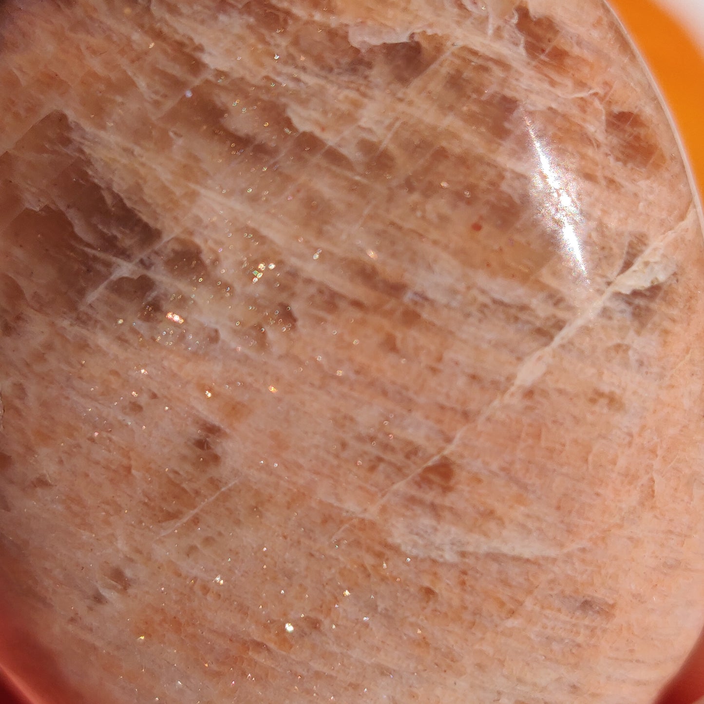 Peach Moonstone Palm Stone (#8) - Simply Affinity