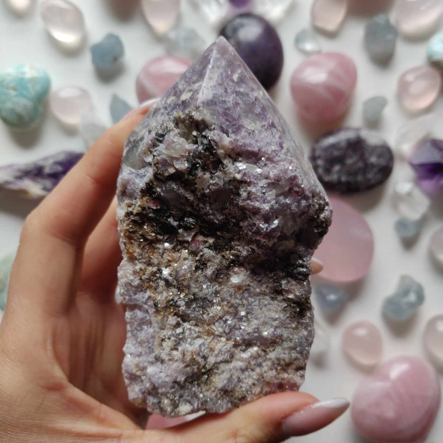 Lepidolite Point - Half Polished (#2) - Simply Affinity