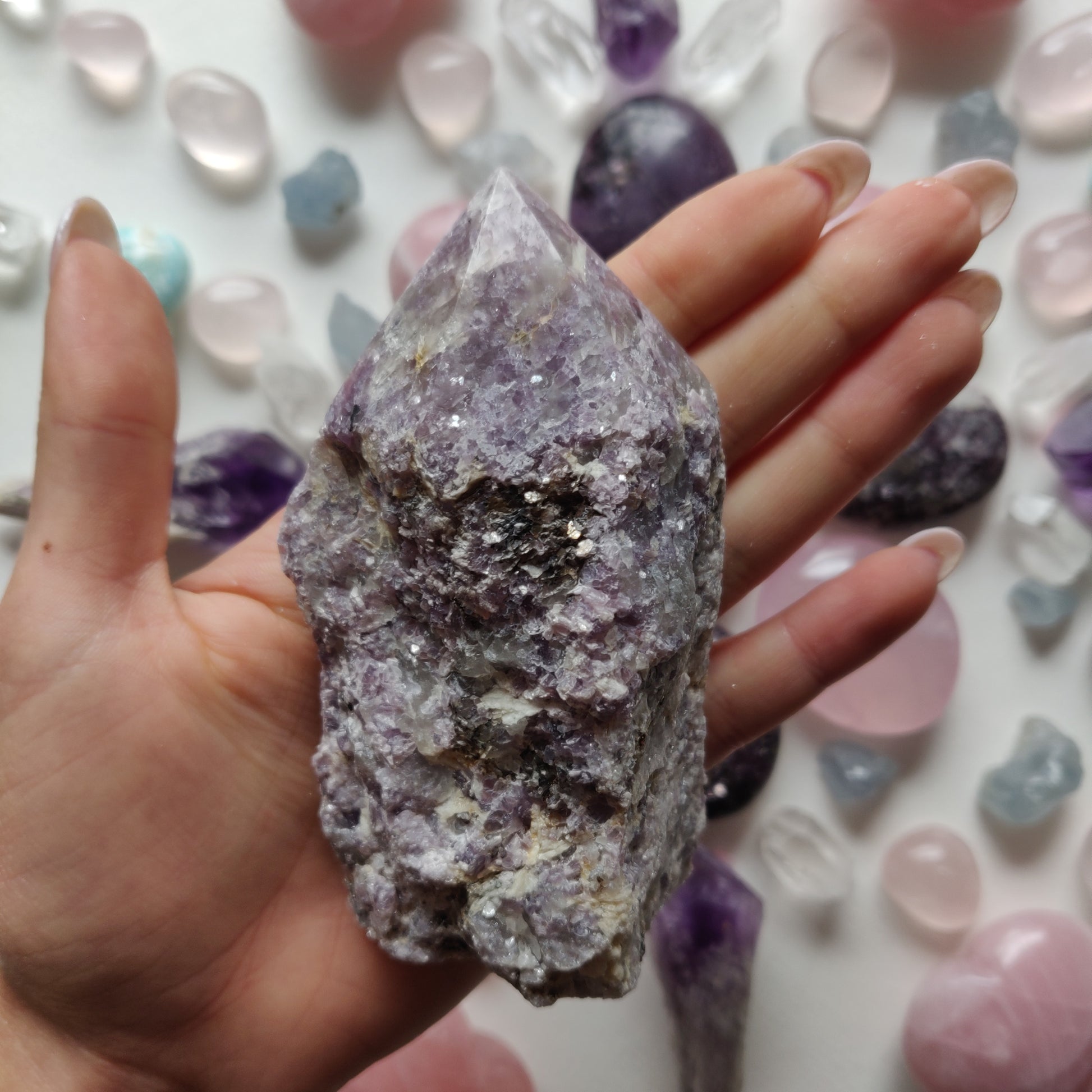 Lepidolite Point - Half Polished (#2) - Simply Affinity