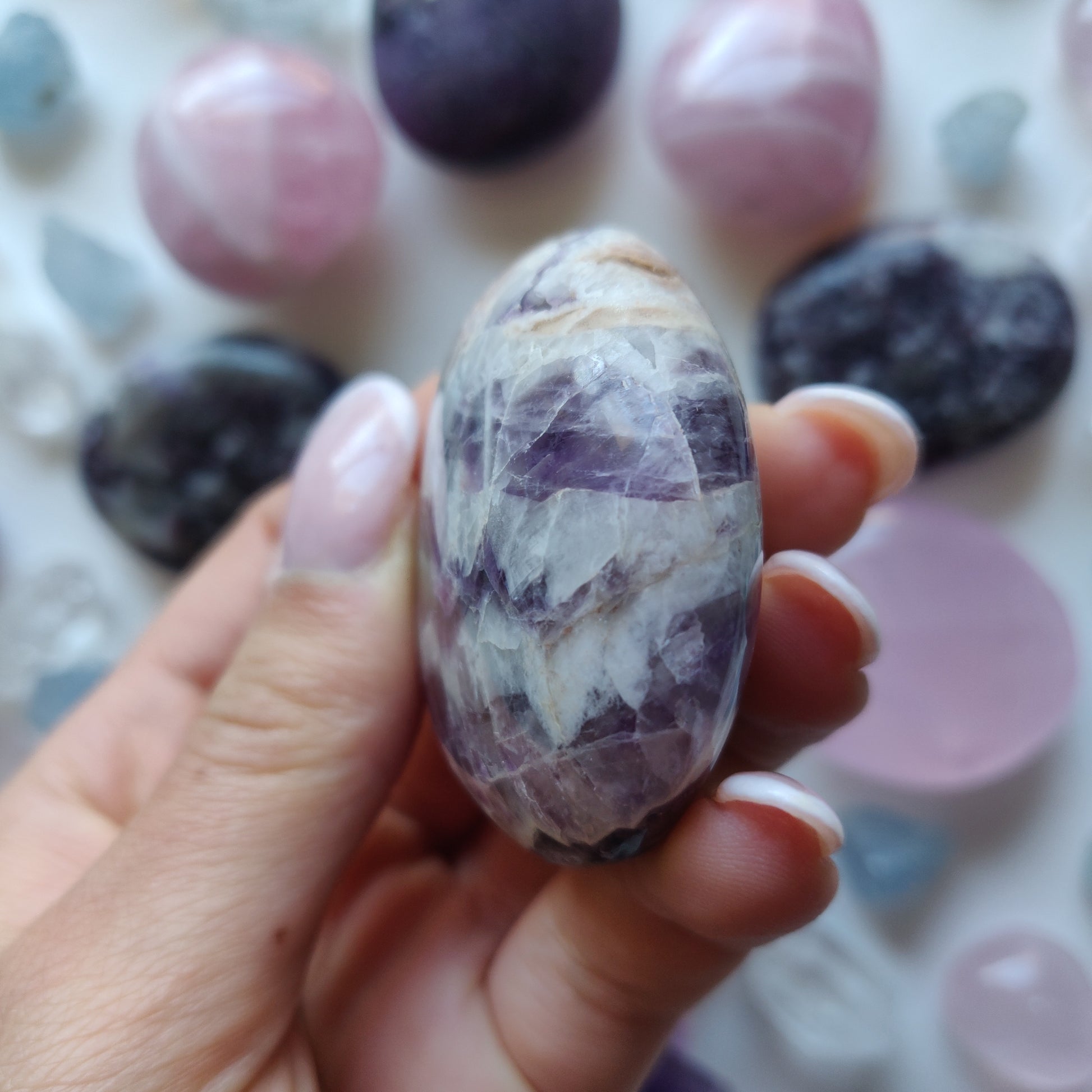 Chevron Amethyst Palm Stone (#15) - Simply Affinity