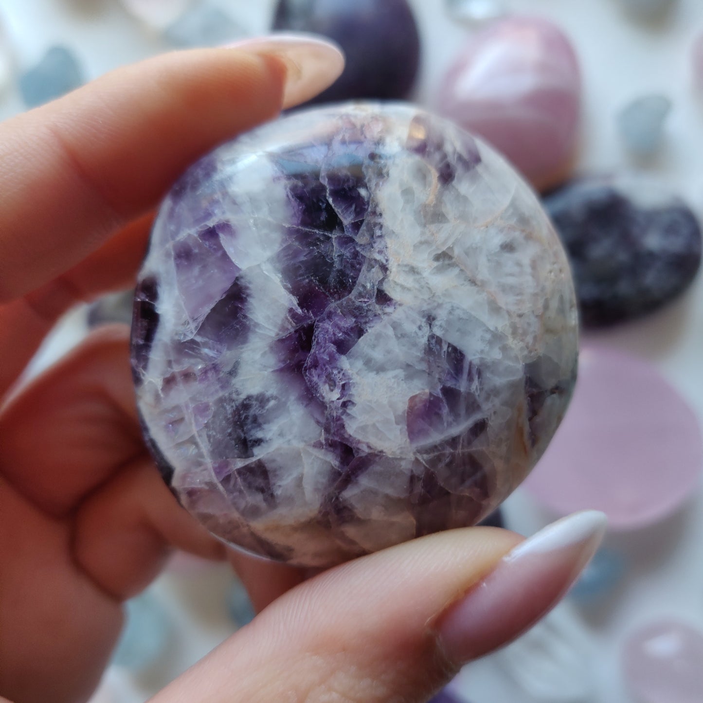 Chevron Amethyst Palm Stone (#15) - Simply Affinity