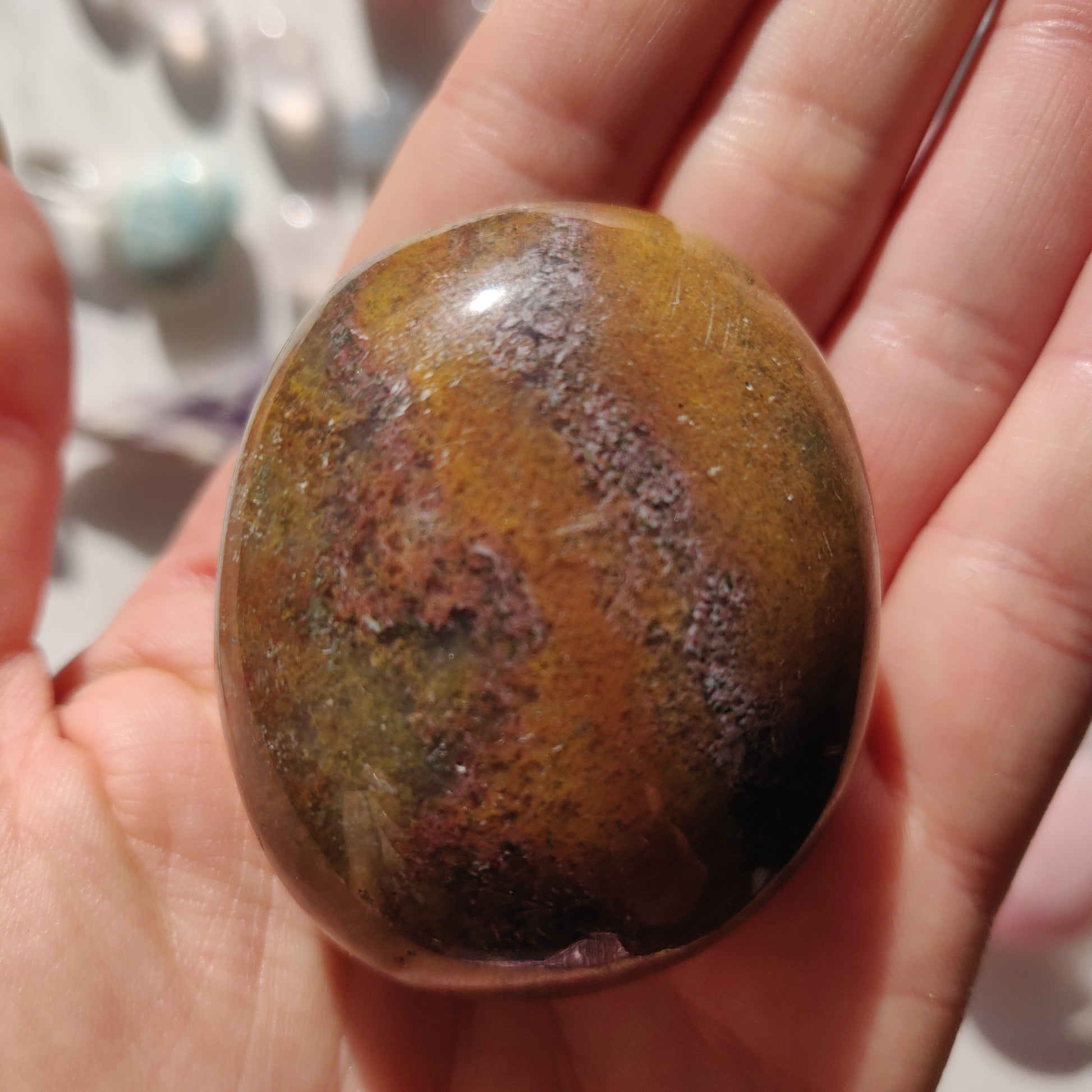 Rainbow Spirit Jasper Palm Stone (#1) - Simply Affinity