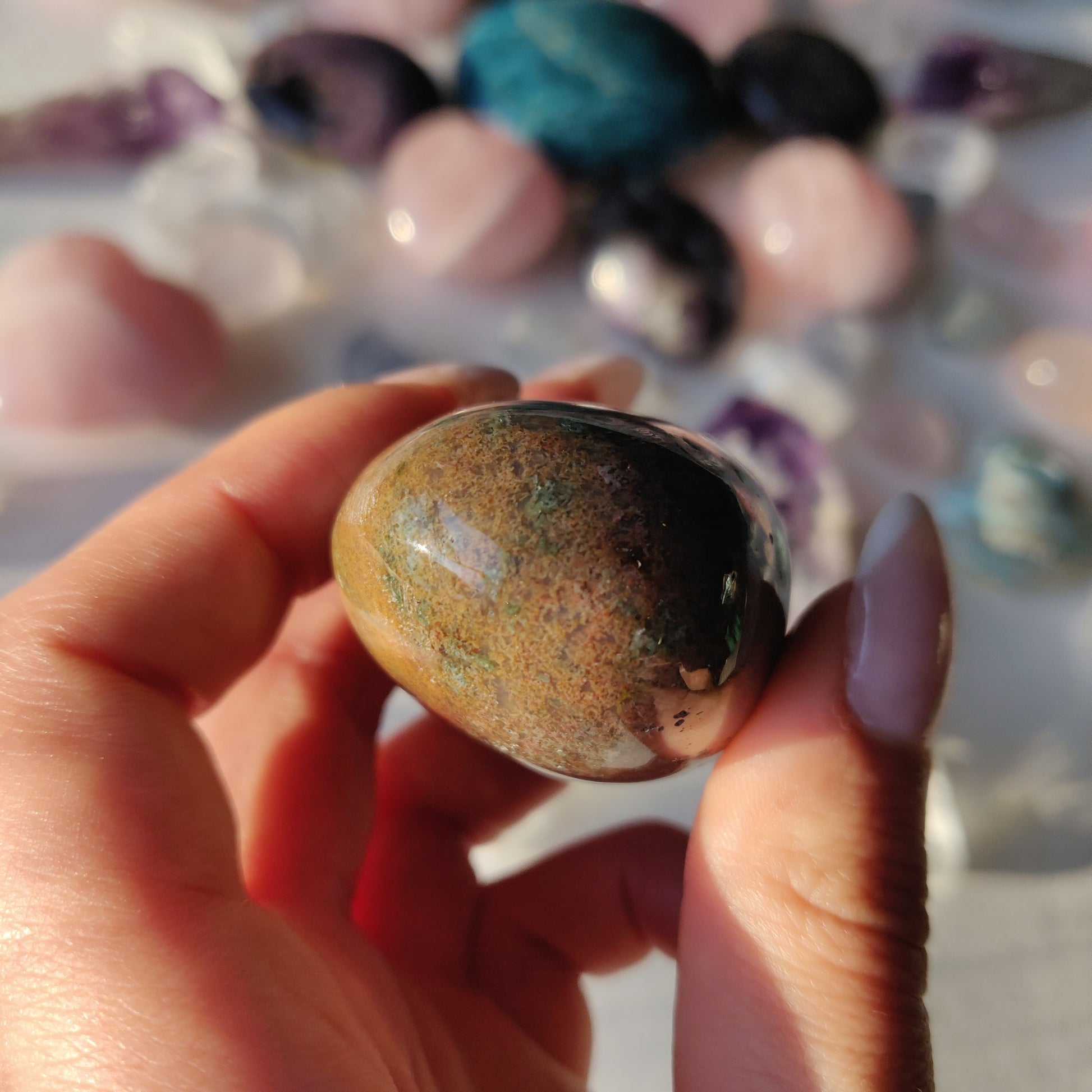 Rainbow Spirit Jasper Palm Stone (#10) - Simply Affinity