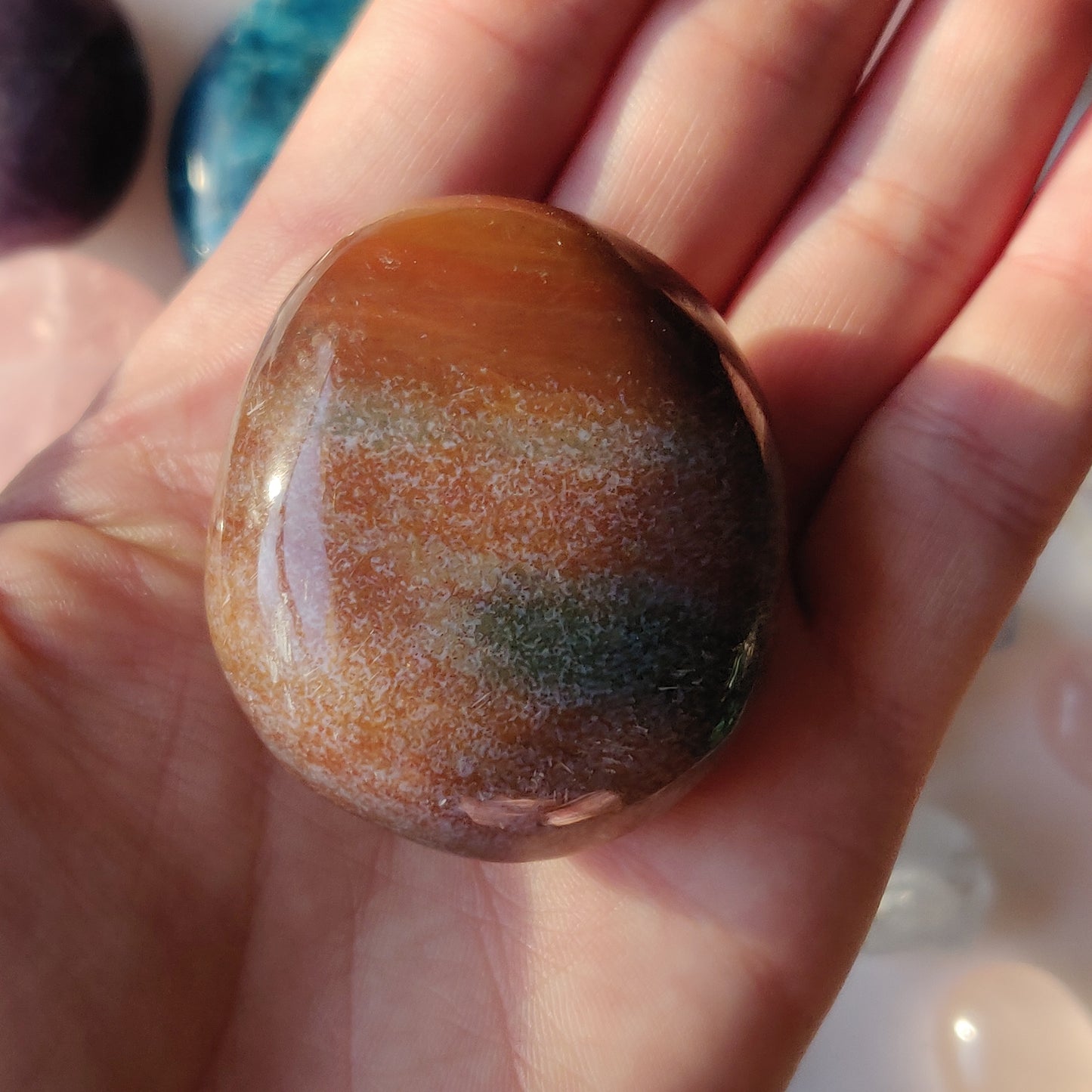 Rainbow Spirit Jasper Palm Stone (#13) - Simply Affinity