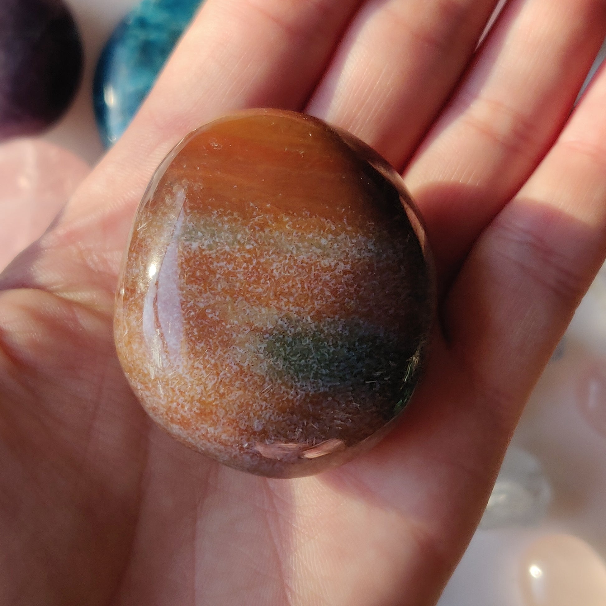 Rainbow Spirit Jasper Palm Stone (#13) - Simply Affinity
