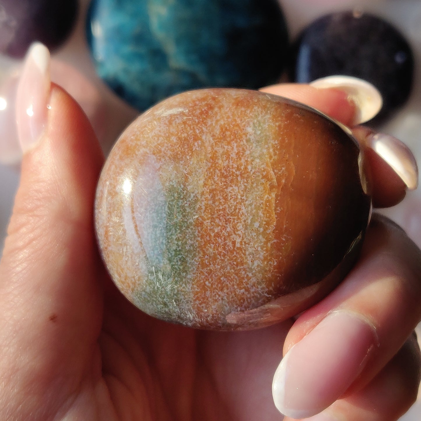 Rainbow Spirit Jasper Palm Stone (#13) - Simply Affinity