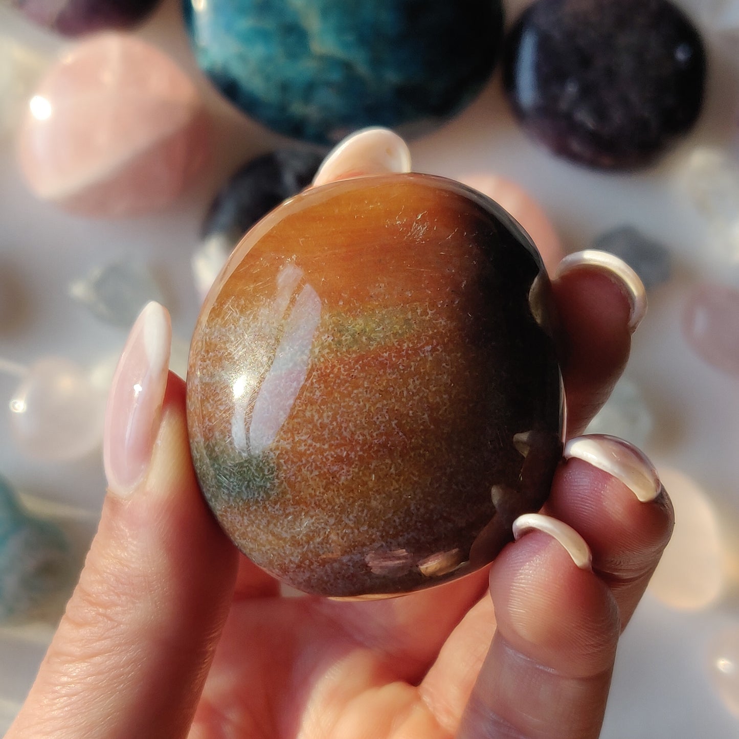 Rainbow Spirit Jasper Palm Stone (#13) - Simply Affinity