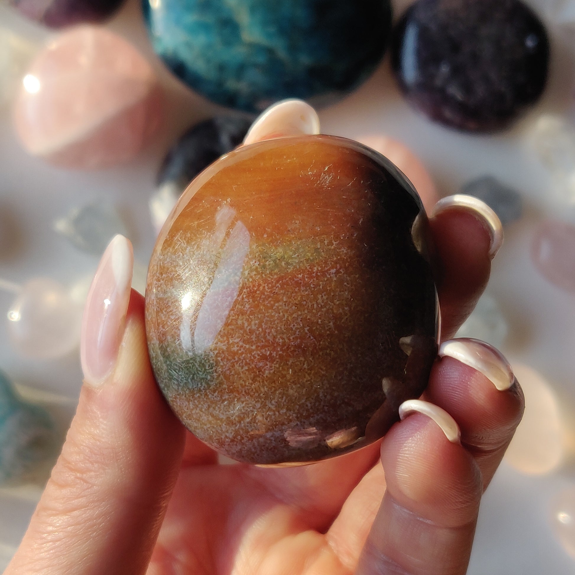 Rainbow Spirit Jasper Palm Stone (#13) - Simply Affinity