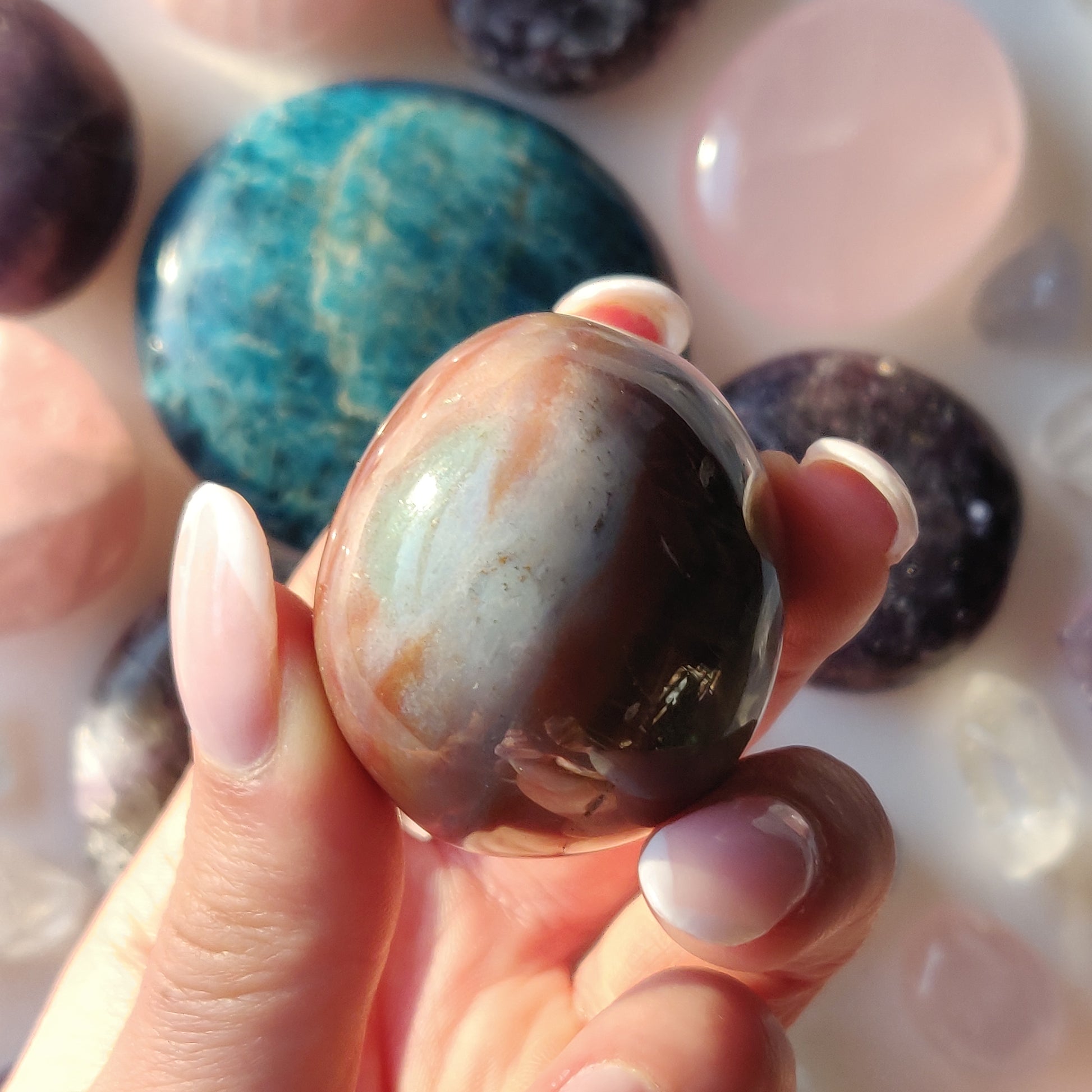 Rainbow Spirit Jasper Palm Stone (#15) - Simply Affinity