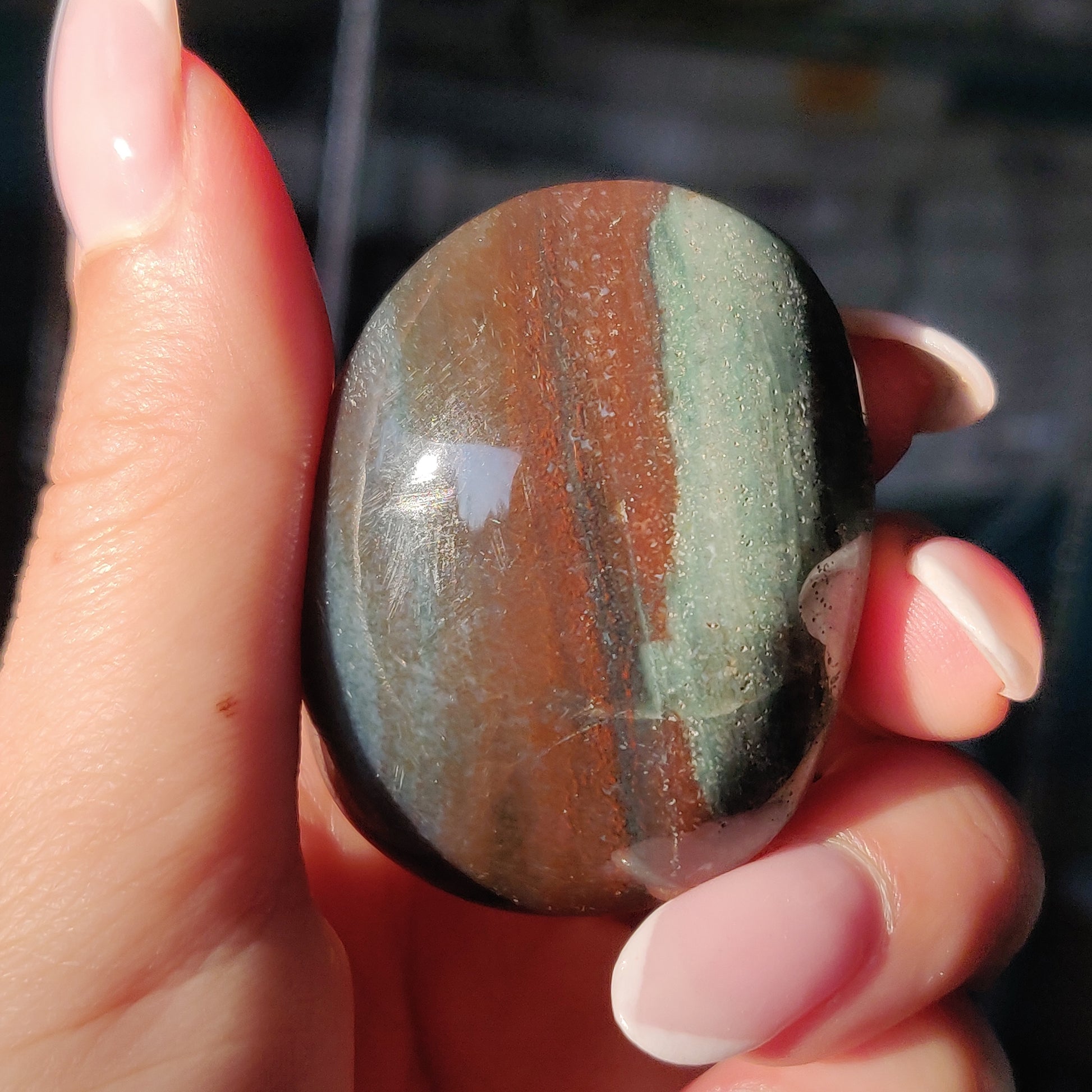 Rainbow Spirit Jasper Palm Stone (#17) - Simply Affinity
