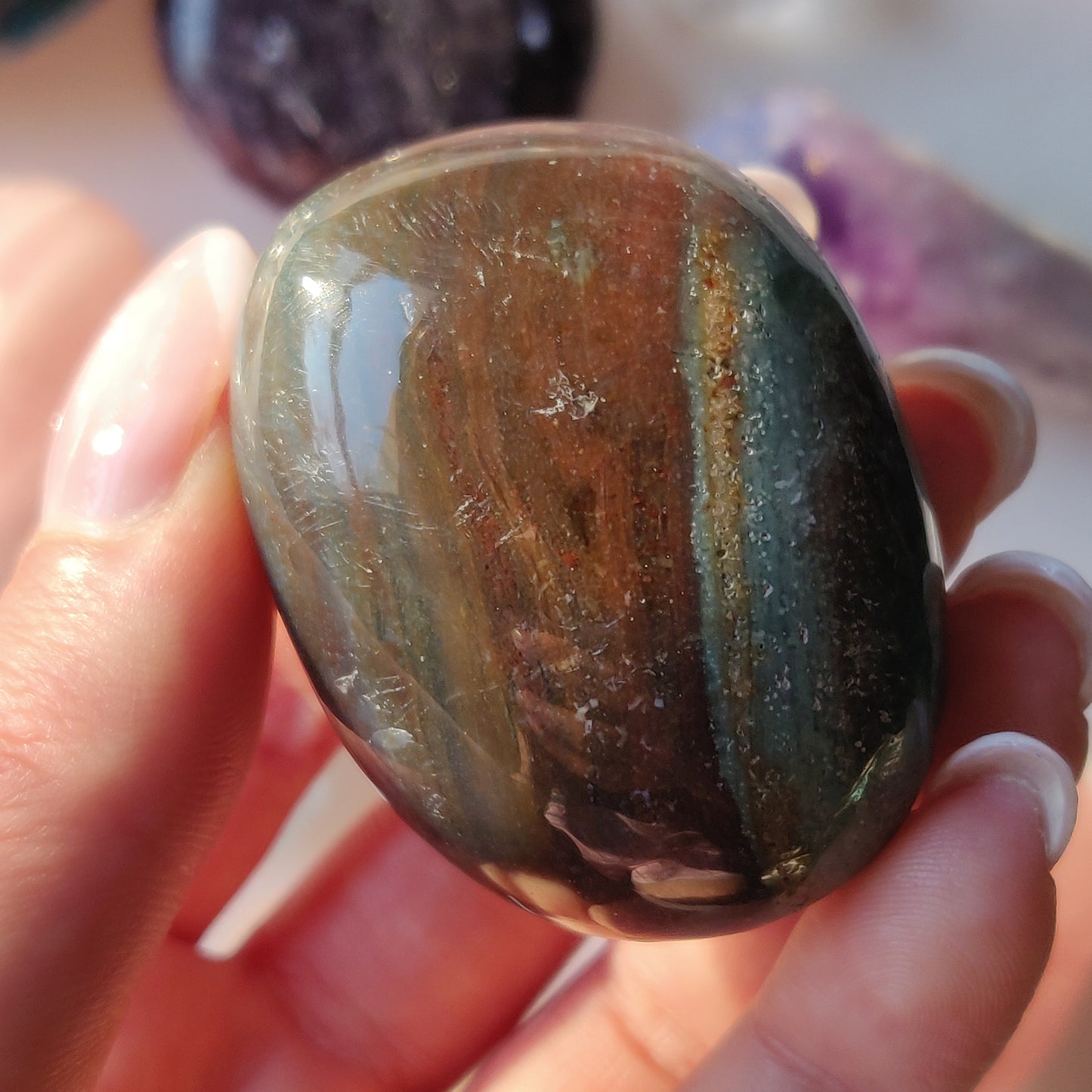 Rainbow Spirit Jasper Palm Stone (#17) - Simply Affinity