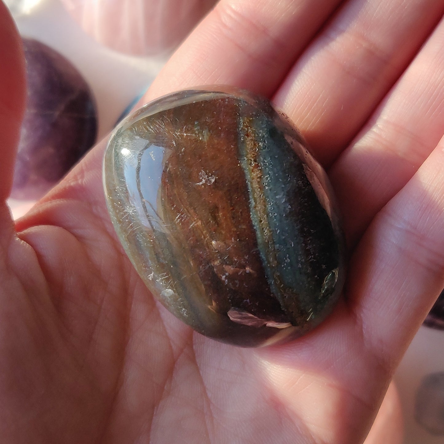 Rainbow Spirit Jasper Palm Stone (#17) - Simply Affinity