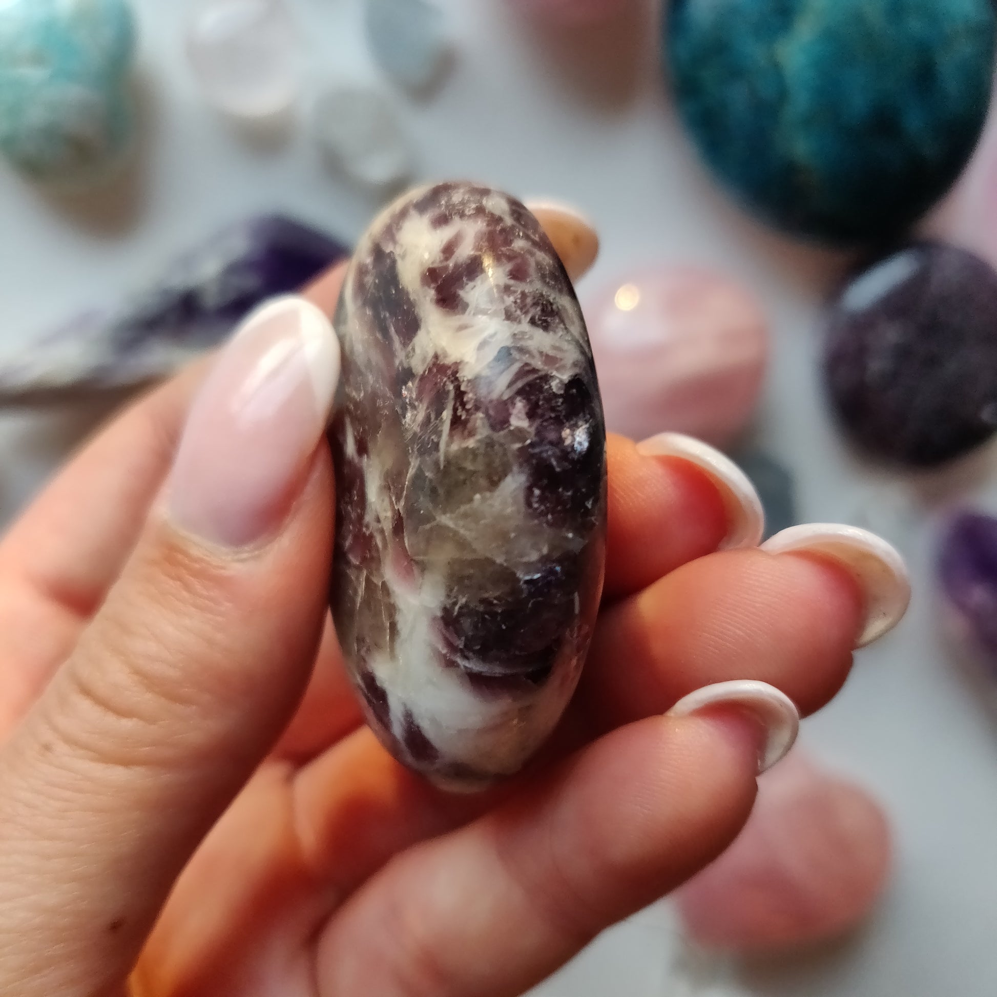 Lepidolite in Quartz Pocket Stone (#22) - Simply Affinity