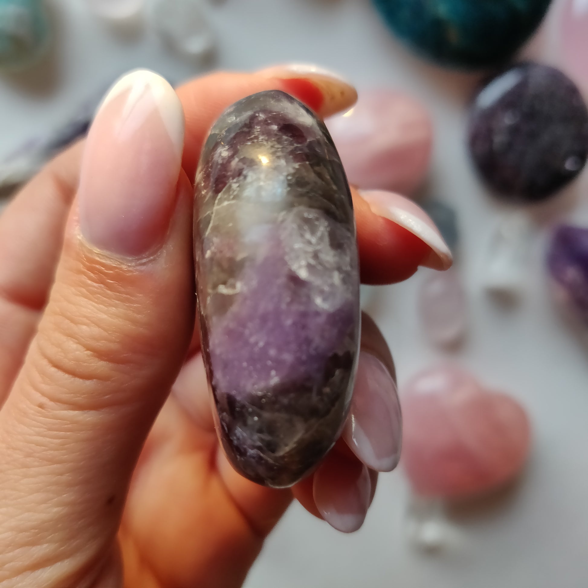 Lepidolite in Quartz Pocket Stone (#22) - Simply Affinity