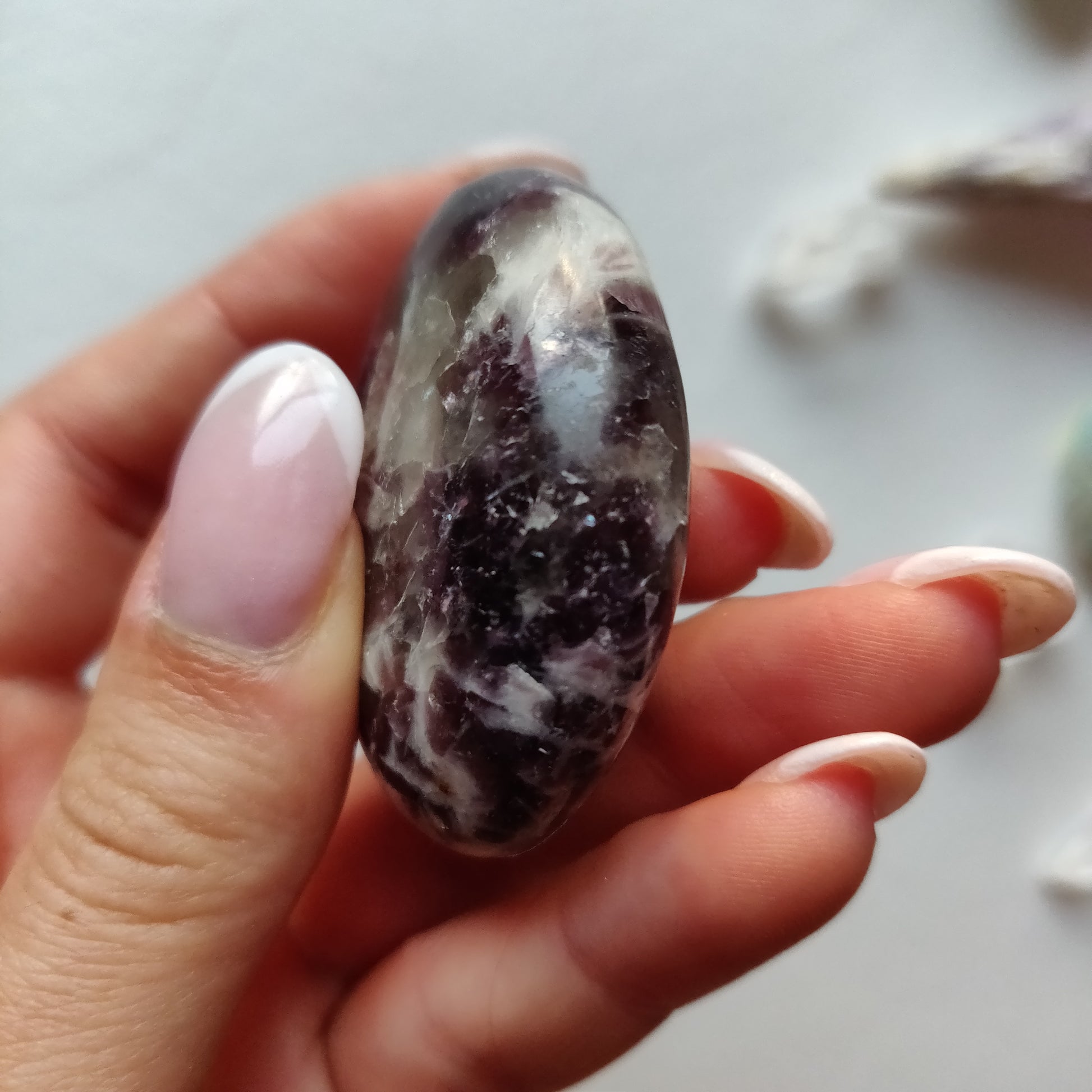 Lepidolite in Quartz Pocket Stone (#22) - Simply Affinity