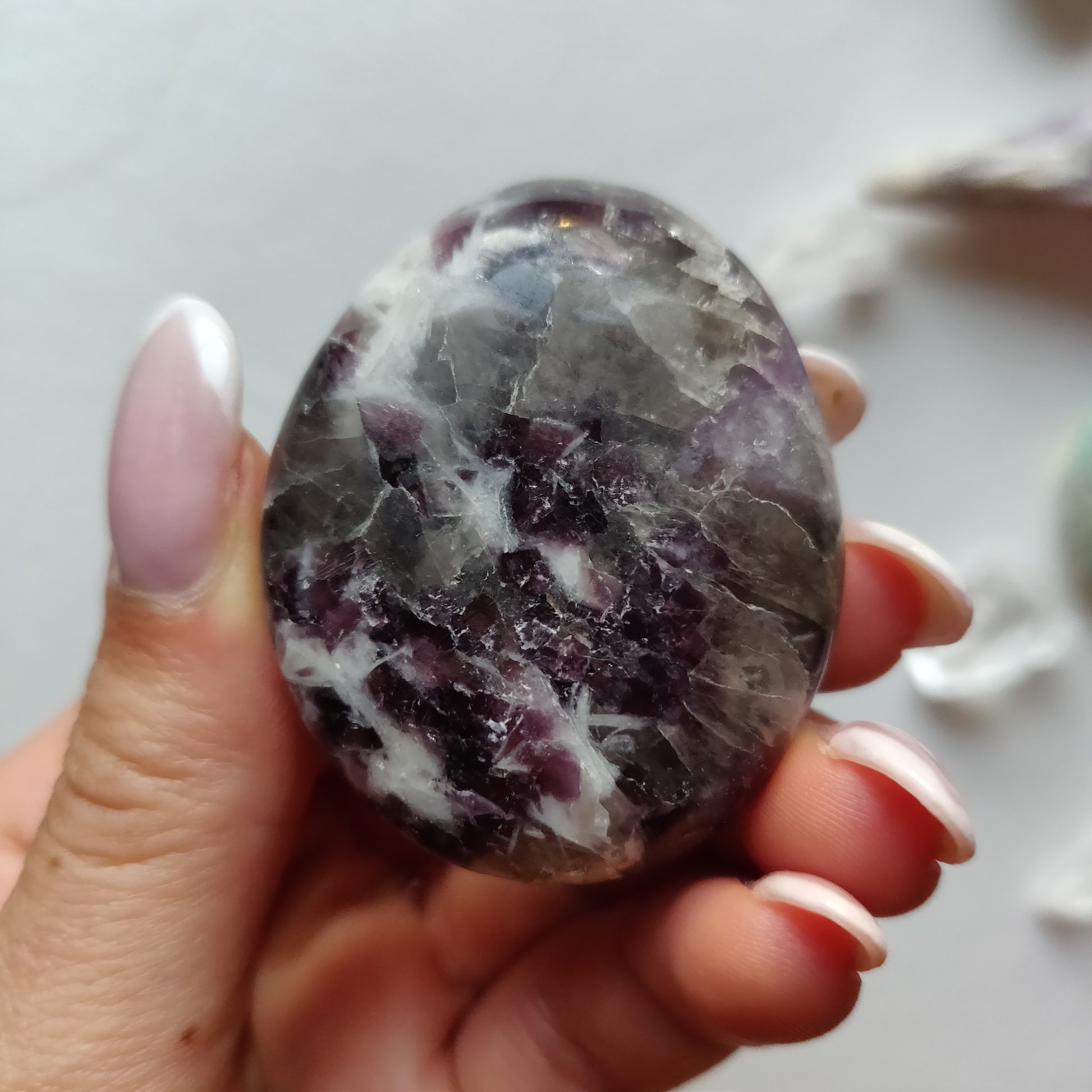 Lepidolite in Quartz Pocket Stone (#22) - Simply Affinity