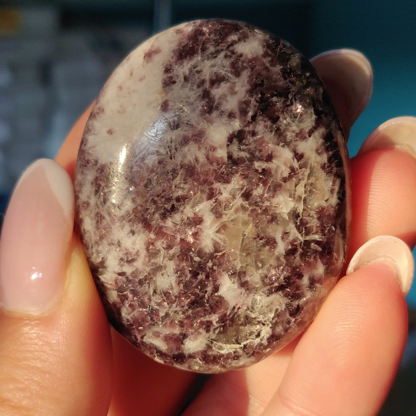 Lepidolite in Quartz Pocket Stone (#21) - Simply Affinity