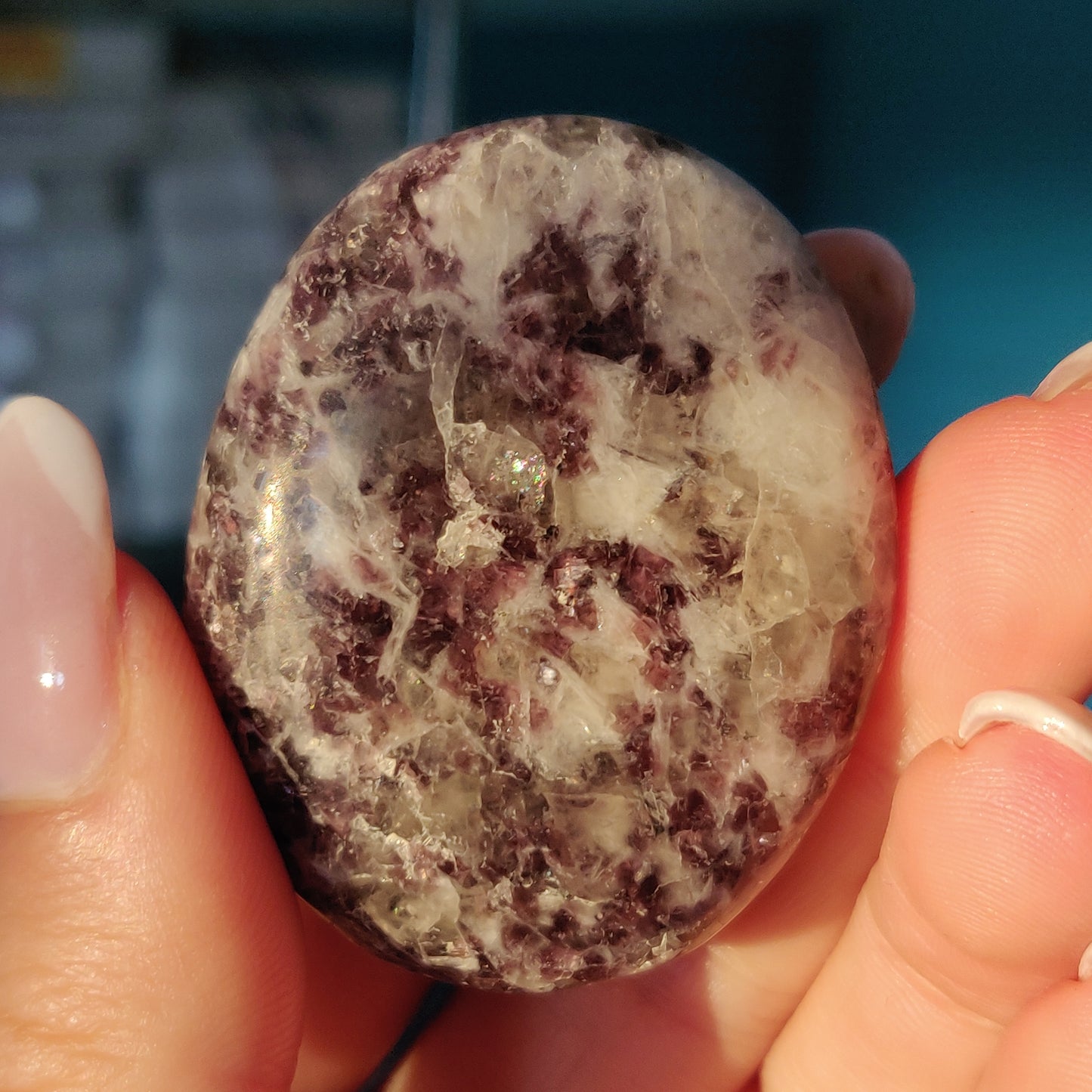 Lepidolite in Quartz Pocket Stone (#21) - Simply Affinity