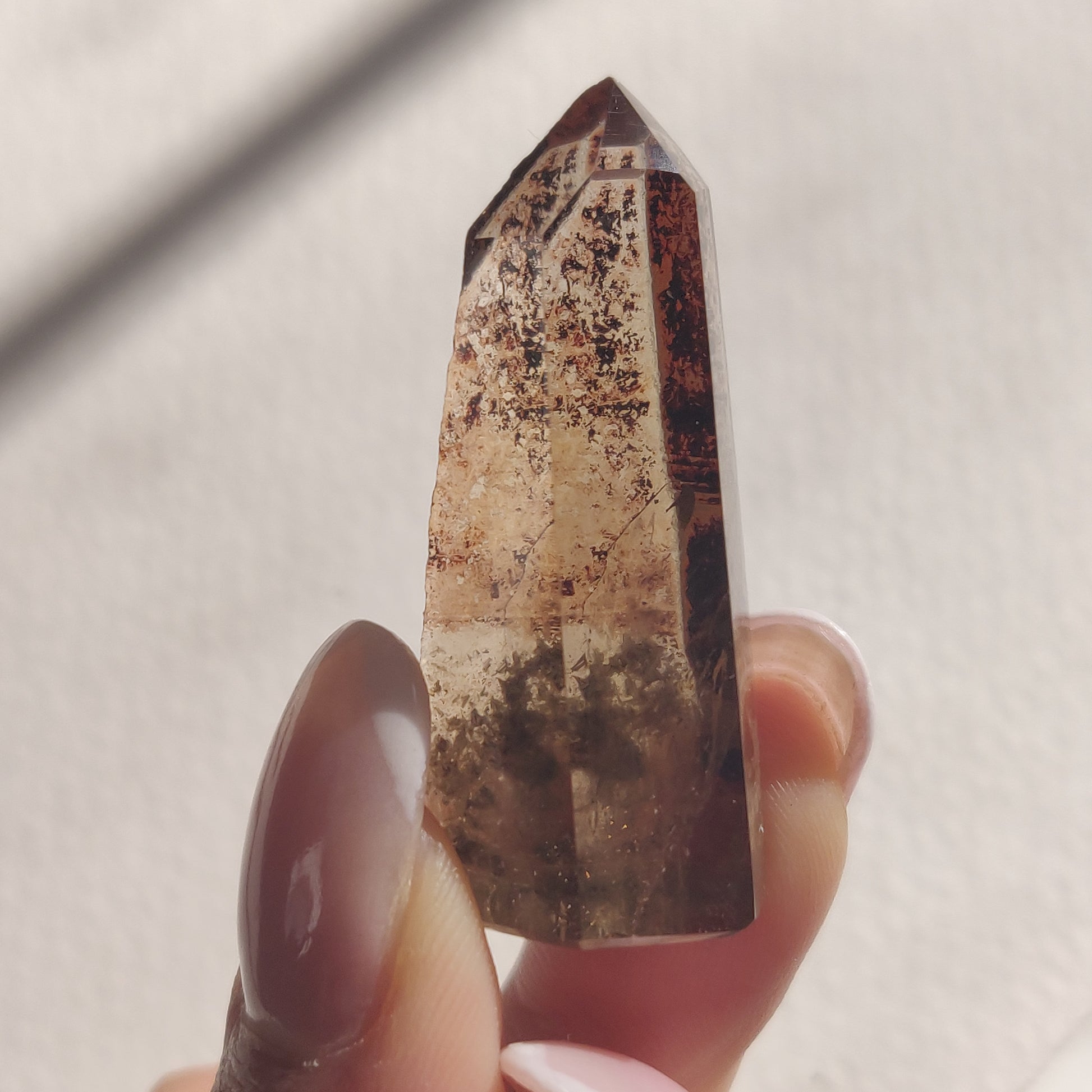 Smoky Garden Quartz Point, Lodolite Point (#3G) - Simply Affinity