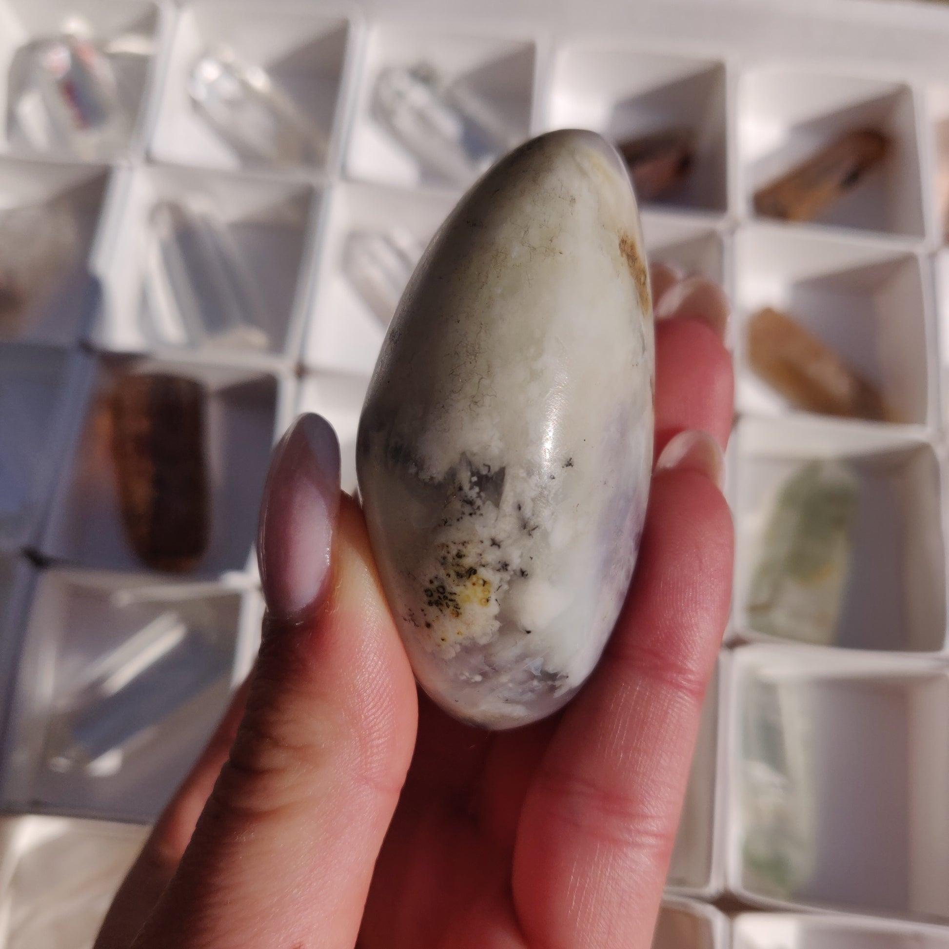 Purple Dendritic Opal Palm Stone (#12) - Simply Affinity