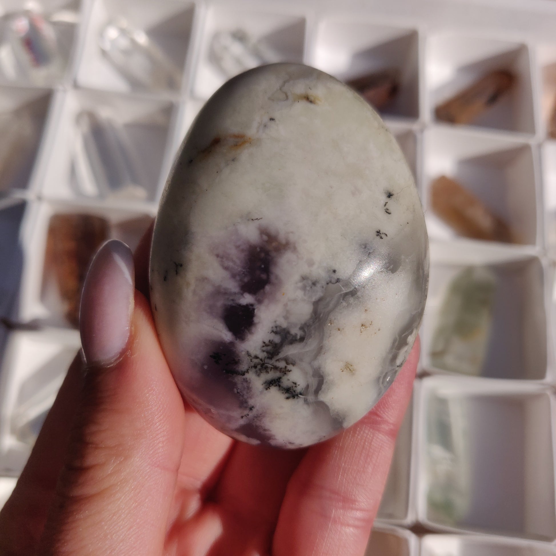 Purple Dendritic Opal Palm Stone (#12) - Simply Affinity