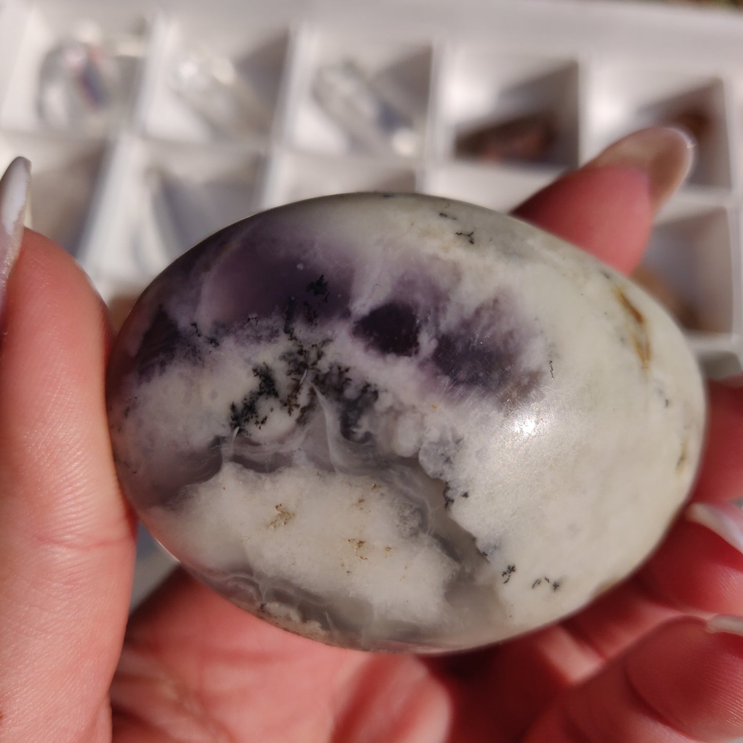 Purple Dendritic Opal Palm Stone (#12) - Simply Affinity