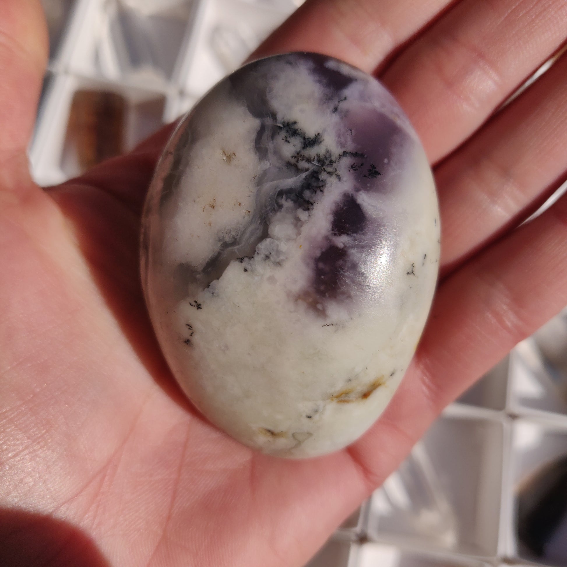 Purple Dendritic Opal Palm Stone (#12) - Simply Affinity