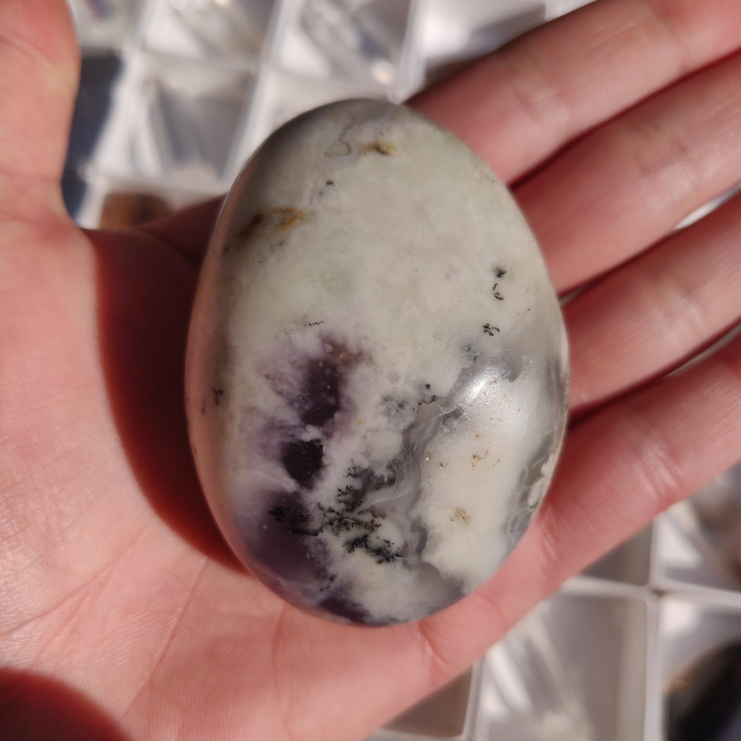 Purple Dendritic Opal Palm Stone (#12) - Simply Affinity