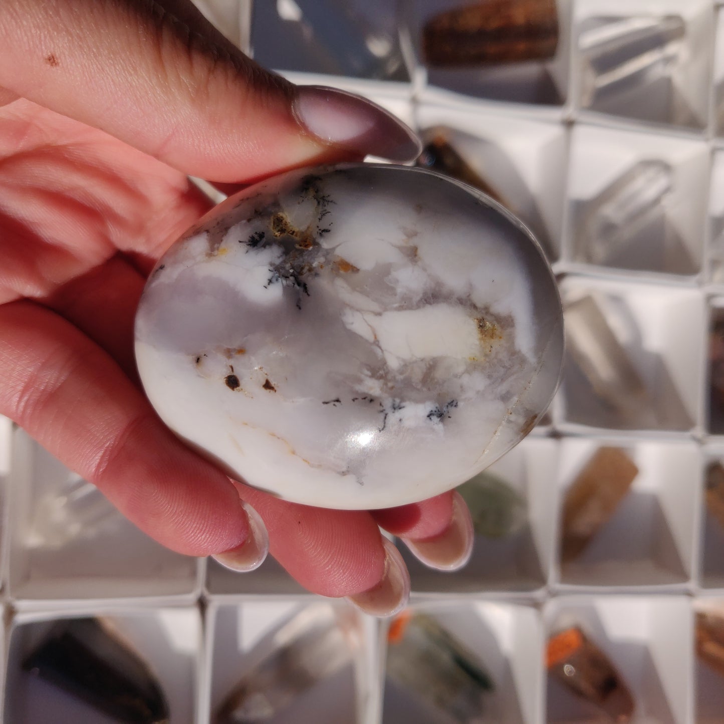 Purple Dendritic Opal Palm Stone (#15) - Simply Affinity