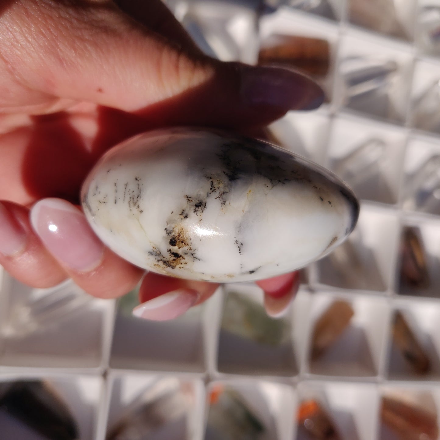Purple Dendritic Opal Palm Stone (#15) - Simply Affinity