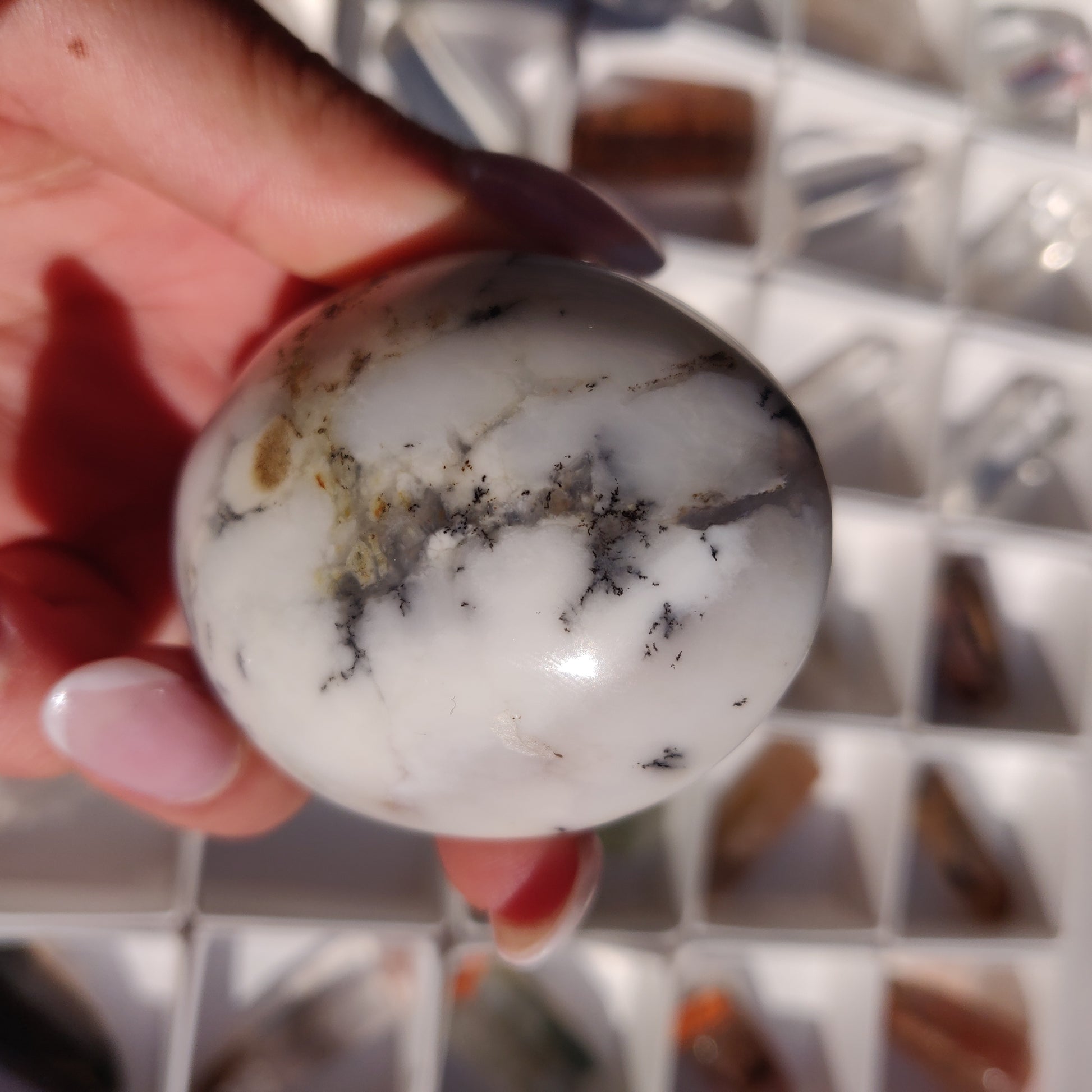 Purple Dendritic Opal Palm Stone (#15) - Simply Affinity