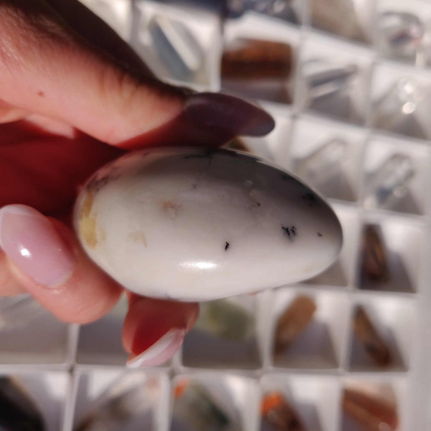 Purple Dendritic Opal Palm Stone (#15) - Simply Affinity