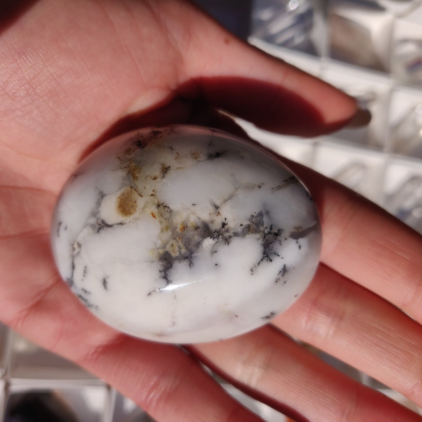 Purple Dendritic Opal Palm Stone (#15) - Simply Affinity