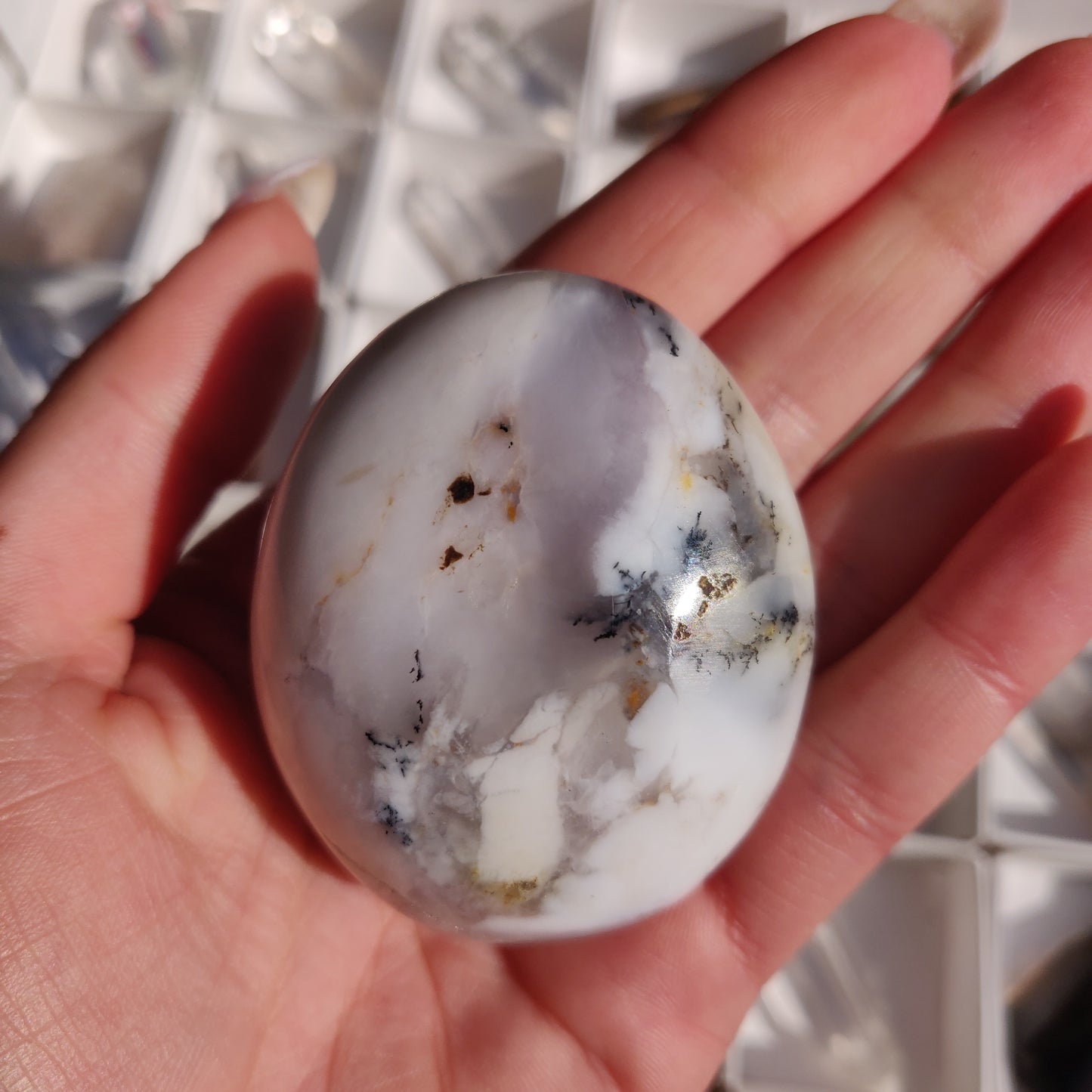 Purple Dendritic Opal Palm Stone (#15) - Simply Affinity