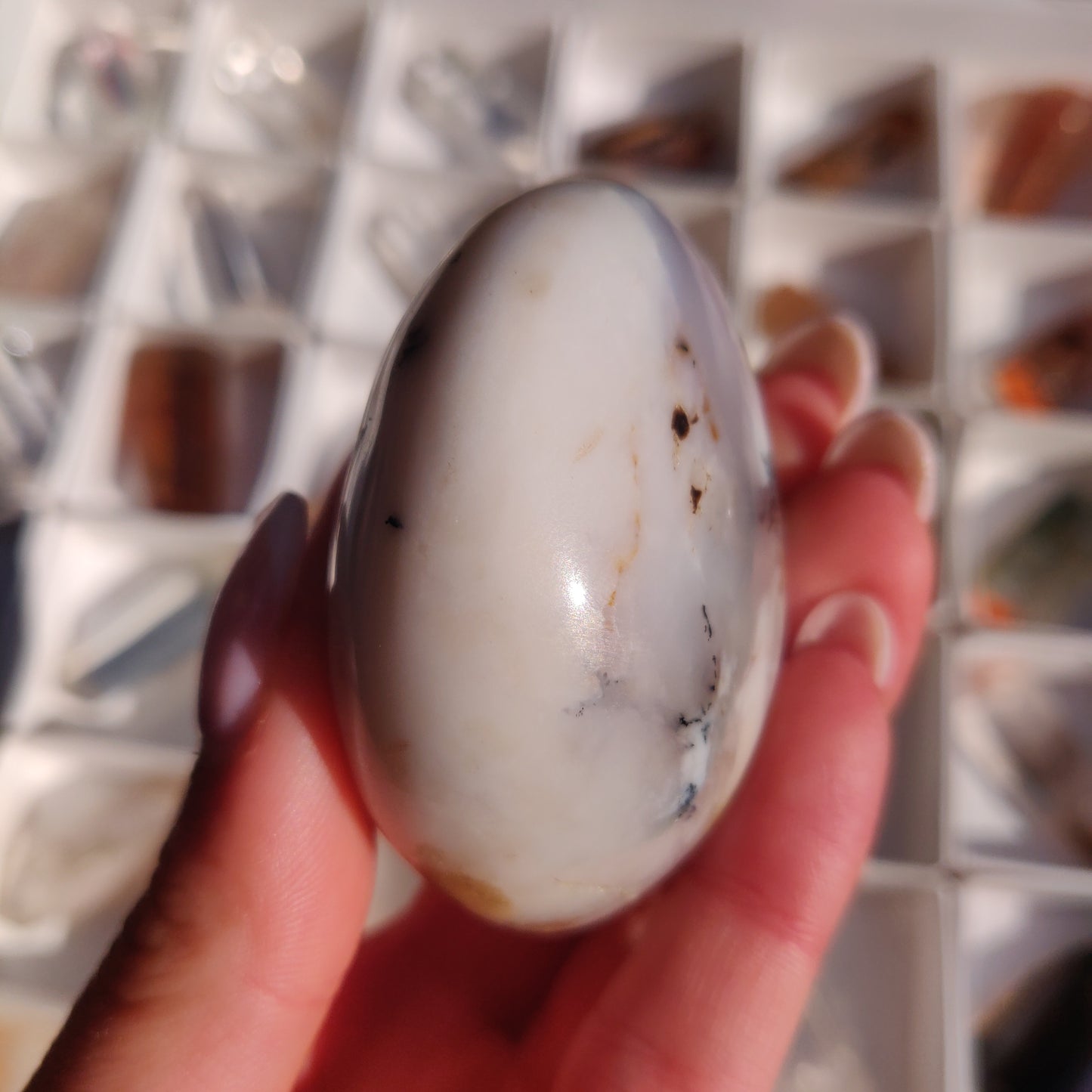 Purple Dendritic Opal Palm Stone (#15) - Simply Affinity