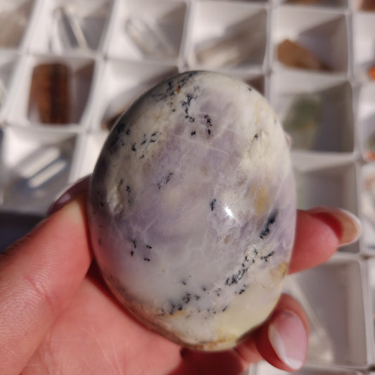 Purple Dendritic Opal Palm Stone (#44) - Simply Affinity