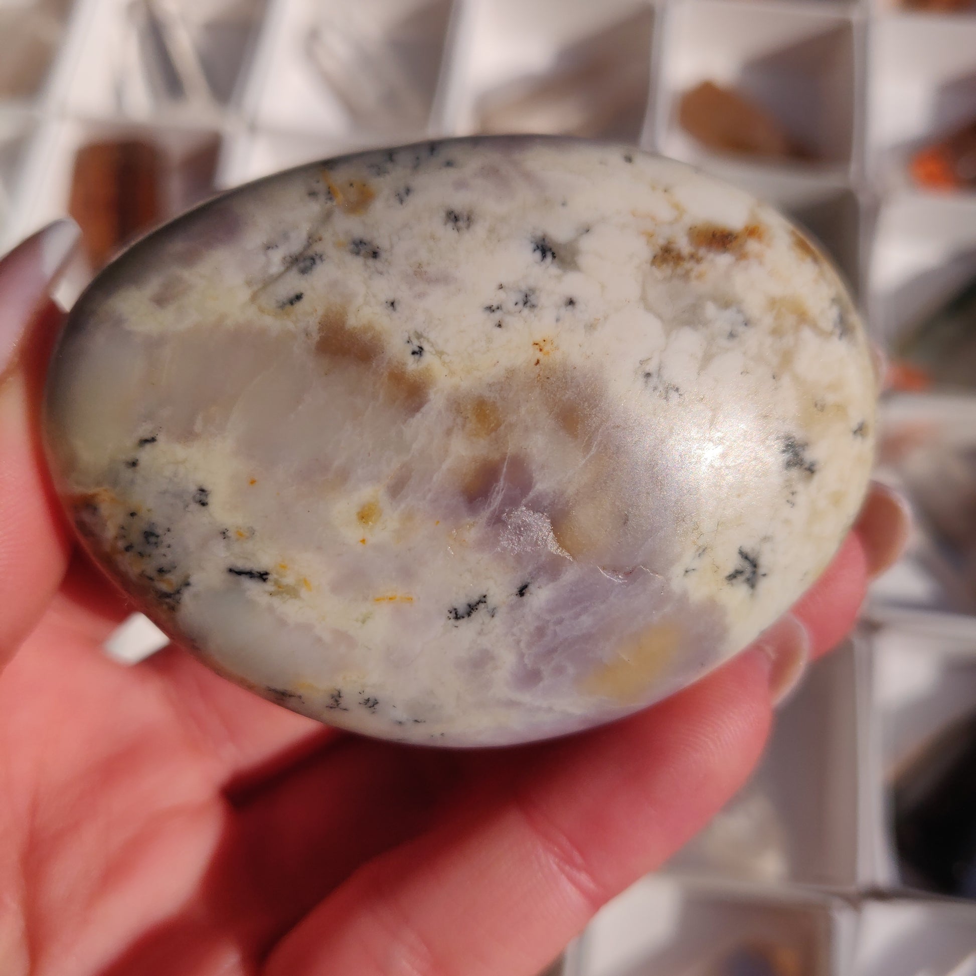 Purple Dendritic Opal Palm Stone (#44) - Simply Affinity